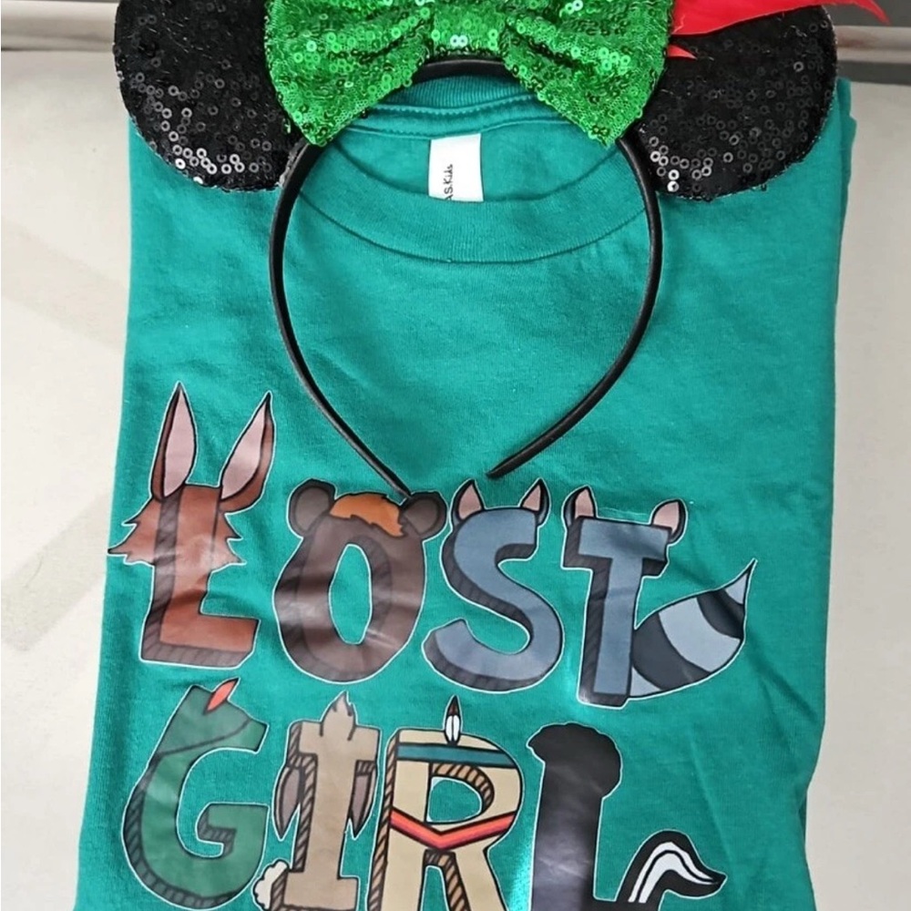 Peter Pan Lost Girl Green Jersey Youth Tee and Headband